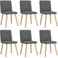 vidaXL Chaises de salle à manger 6 pcs. Tissu gris foncé