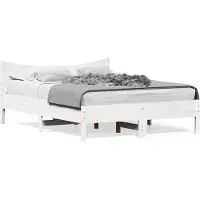 vidaXL Lit en bois massif sans matelas Blanc 140x190 cm pin