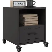 vidaXL Tables de chevet 2 pcs noir 36x39x43,5 cm acier