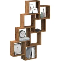 vidaXL Étagère murale en forme de cube vieux bois 90x15x119,5 cm