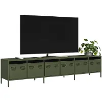vidaXL Armoire TV vert olive 202x39x43,5 cm Acier laminé à froid