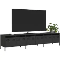 vidaXL Armoire TV noire 202x39x43,5 cm Acier laminé à froid