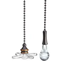 Generique Ventilateur de plafond à chaîne suspendue avec contrôleur de boule perlée de 12 pouces, 2 pièces, pour salle d'exposition, maison, remplacement de lampe de plafond