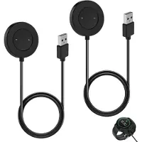 Generique 2 Pièces Chargeur Cable Compatible Avec Huawei Watch Gt,Gt2,Gt 2e,Honor Watch Magic 2,Dream,Gs Pro,Station De Charge Magnétique,Câble De Remplacement Avec 60cm Câble De Chargement Usb,Noir