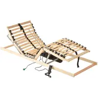 vidaXL Sommier à lattes brun 90 x 190 cm en bois massif de hêtre