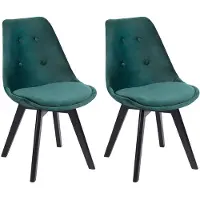 Happy Garden Lot de 2 chaises en velours NORA vertes avec coussin
