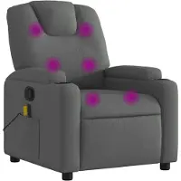 vidaXL Fauteuil relax de massage, tissu, gris foncé