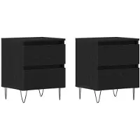 vidaXL Cabinet de chevet avec tiroir 2 pcs Chêne noir 40 x 35 x 50 cm