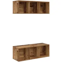 vidaXL Ensemble d'armoires TV 2 pcs vieux bois 37 x 37 x 107 cm Bois composite
