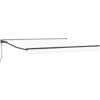 vidaXL Cadre d'auvent blanc 400 x 300 cm en polyester avec revêtement PU