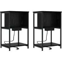 vidaXL Cabinet de chevet 2 pcs Chêne noir 38 x 31 x 61 cm