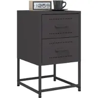 vidaXL Tables de chevet 2 pcs noir 36x39x60,5 cm acier