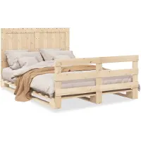 vidaXL Lit en bois massif avec tête de lit 140x200 cm pin