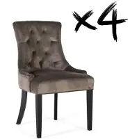 GINER Y COLOMER Lot de 2 chaises en velours Macao, 93 cm x 57 cm x 62 cm,