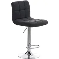 Décoshop26 Tabouret de bar avec repose-pieds design moderne en tissu gris foncé 10_0000053