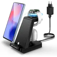 Huismerk 3 In 1 Charging Station For Samsung, Charger For A16/A15/A05s/A25/S24 Series, Wireless Charger For Galaxy Watch 7/6/5 Pro, Charging Stand For Galaxy Buds And Devices With Type-C Plugs