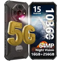 Ulefone Armor X16 Pro(2025)Telephone Portable Incassable Android 15, 5G AI Smartphone 10360mAh, 16Go+256Go/TF 2To Telephone Antichoc 64MP+25MP Vision nocturne, ecran 6.56" HD+/120HZ/NFC/GPS