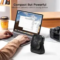 Yunong Ventilateur de bureau 4 vitesses, flux d'air de refroidissement plus puissant, petit ventilateur portable, rechargeable, silencieux, mini ventilateur personnel
