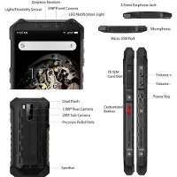 YONIS Smartphone Incassable Android 8.1 Téléphone Antichoc 5.5 Pouces 2Go + 16Go Noir + SD 8Go