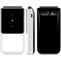 YONIS Téléphone Portable à Clapet 1.77 Pouces Double SIM Bluetooth FM Batterie Longue Durée Blanc