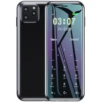 YONIS Téléphone Portable Ultra Mince Léger Batterie 1000mAh Écran 1.44 Pouces Dual SIM Noir