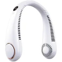 Yunong Ventilateur de cou suspendu sans pales, ventilateur de cou portable, refroidisseur d'air de charge, étudiant, sport, bureau, affichage numérique