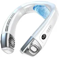 Yunong Ventilateurs de cou pour le refroidissement de l'air froid, ventilateur portable, batterie rechargeable de 5 200 mAh