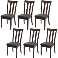 Décoshop26 Lot de 6 chaises de salle à manger cuisine en tissu gris foncé et bois massif foncés 04_0001964