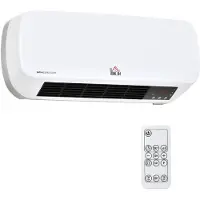 HOMCOM Radiateur soufflant céramique mural 2000 W télécommande