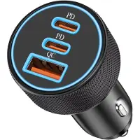 Generique 67W USB C Car Charger 3-Port Adapter Car Charger USB-C and USB-A PD/QC Socket 12V Fast Charging for iPhone 16/16e/15/14/13 Pro Max, Samsung Galaxy S25/S24/S23, Pixel 9/8