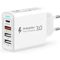 Generique Usb C Fast Charger, 40w 4 Port Usb C Socket Multiple Usb Charger With Pd And Qc3.0, Mains Charger Adapter Usb C Type C Phone Charger For Iphone 15/14/13/12/11/Xs/8,Samsung S24/S23/S22/S21