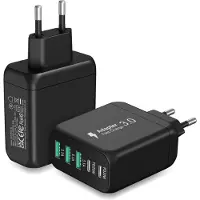 Generique [2 Pack] Chargeur USB C, Chargeur USB C 55W 5 Ports avec Charge Rapide PD, Prise multiport 2 USB C + 3 USB A, Bloc d'Alimentation Type C pour iPhone 15/14/13/Pro, iPad, Samsung, pour Switch (Noir)