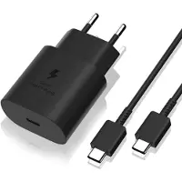Autre Chargeur Secteur Rapide 25w + Cable Usb C Pour Samsung S22 5g-S22 Ultra 5g-S21 Fe 5g-S21-S21 Plus-S20 Fe-S20-Note 20- A53 5g - A52 I
