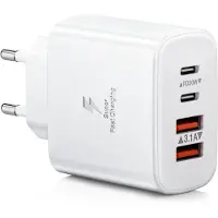 Generique Usb C Fast Charger, 40w 4 Ports Usb C Pd+Qc Socket Dual Port Charger, Type C Multiple Charger Adapter For Iphone 15/14/13/12/11/Pro Max/Xs/Xr/8/7/Phone/Samsung/Tablet