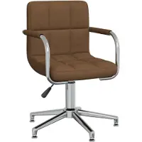 vidaXL Chaise de bureau Pivotante Tissu Marron