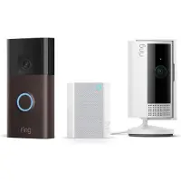Ring Campanello Video con Batteria, Suoneria e Telecamera Interna in Bundle (Sans fil, WiFi)