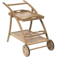 Hespéride Desserte De Jardin En Bois À Roulettes Tiwi - L. 105 X H. 78 Cm - Beige