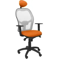 Piqueras Y Crespo Jorquera chaise grise maille bali orange assise avec appui-tête fixe