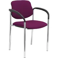 Nowy Styl Chaise fixe Villalgordo bali Structure en chrome violet avec accoudoirs