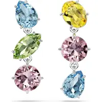 Swarovski Gema Drop Boucles d'oreilles Design asymétrique Différentes coupes Multicolore, (Métal )