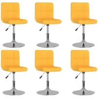 vidaXL Chaise de salle à manger pivotante 6 pcs. Tissu jaune