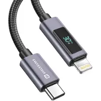 Swissten Câble de charge USB-C / Lightning 1m 30W PD avec écran LCD