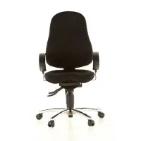 Topstar Siège wellness / Siège de bureau SITNESS 10, tissu noir, chromé