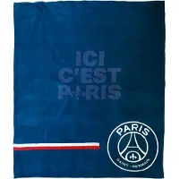 Paris Saint Germain Plaid Polaire Imprimé Toucher Extra Doux, Psg Premium Bleu