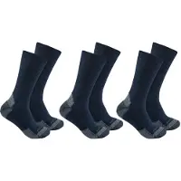 Carhartt Midweight Cotton Blend Crew Chaussettes - Pack de 3 Taille
