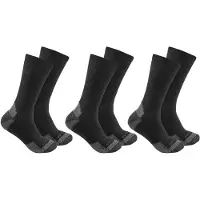 Carhartt Midweight Cotton Blend Crew Chaussettes - Pack de 3 Taille