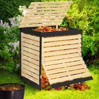 IDMarket Bac à compost en bois 500L