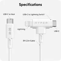 Hyper Hyperjuice Usb-c Cable Clair