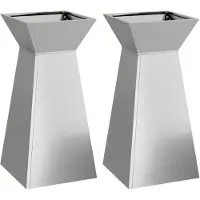 vidaXL Jardinière à pilier 2 pcs Argent 35 x 35 x 73 cm
