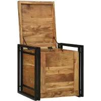 vidaXL Boîte de rangement marron et noire, 50 x 50 x 50 cm